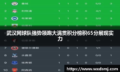 武汉网球队强势领跑大满贯积分榜积65分展现实力